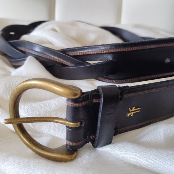 Frye | D-Ring Braided Genuine Leather Buckle Belt in Black - Picture 6 of 16